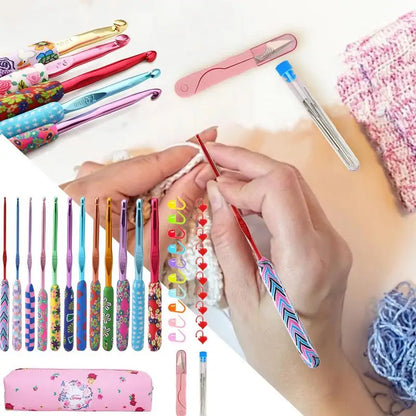 Crochet Hook Kit Needles Ergonomic Soft Grip Handles Crochet Kit