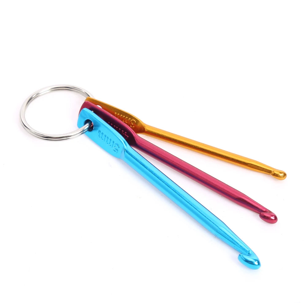 3pcs Stitching Crochet Multicolor Aluminium Portable Knitting Kits Mini for Beginners Adults