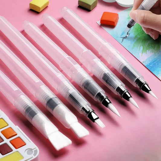 3/7pcs Watercolor Brush Pens Water Storage Function Painting Brushes For Watercolor