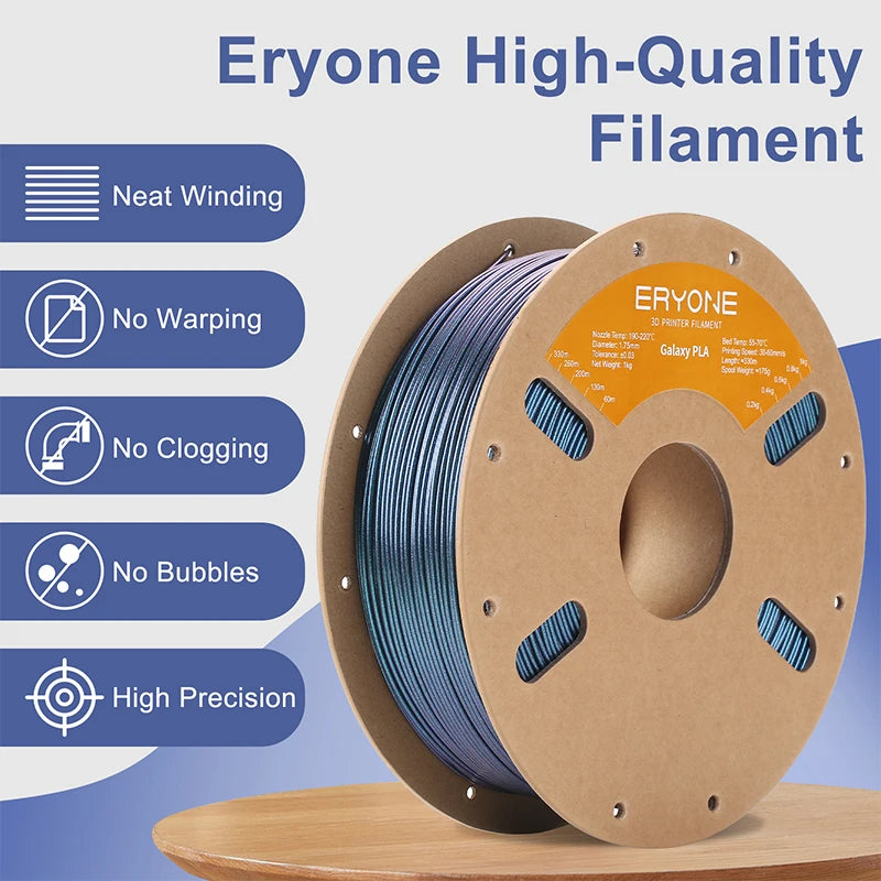 Eryone 1KG Galaxy PLA Glitter Color Premium Filament 3D Print, Multicolor Available, Sparkle Shining