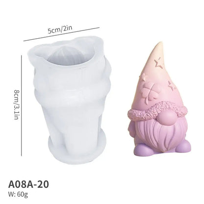 New Faceless Dwarf Silicone Molds 3D Gnome Fondant Scented Candle Clay Plaster Resin