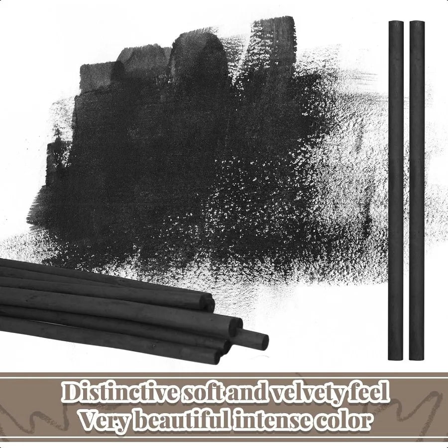 Gueevin 50 Pcs Willow Charcoal Sticks Perfect for Sketching Drawing Shading and Fine