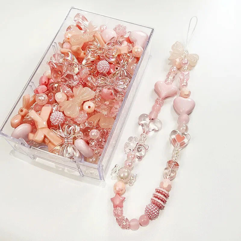 10/30g 8 Style Acrylic Beads Heart Bow Flower Loose Beads for Jewelry Making