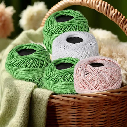 Cotton Yarn Threads Balls 16 Rolls Of Solid Color Crochet Knitting