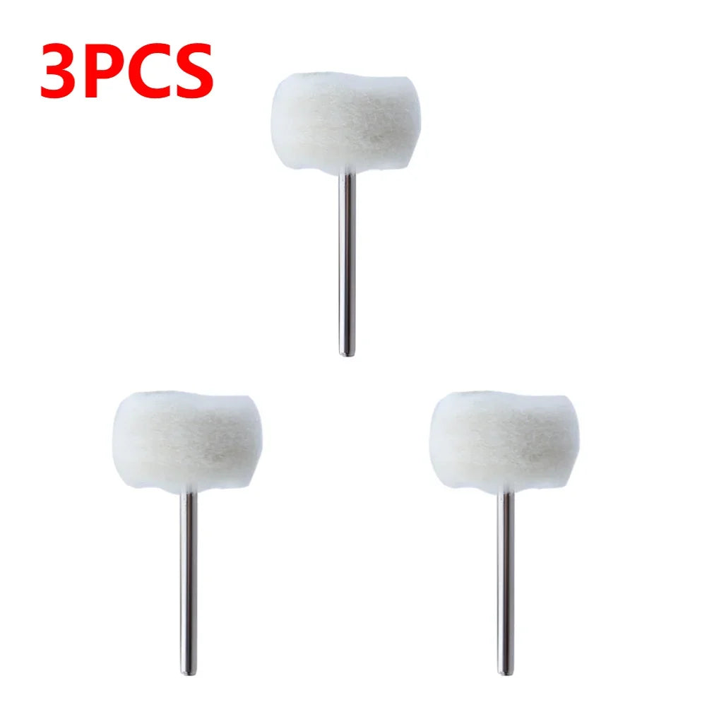 1-20PCS Wool Felt Grinding Sanding Head Polishing Wheel Tool Combination Set About 3mm Shank Dremel Dril for Jewelry/Gold