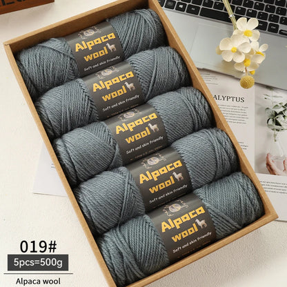 Alpaca Wool Yarn 500g DIY Knitting Kit 245 Stick Needle Thick Warm Yarn