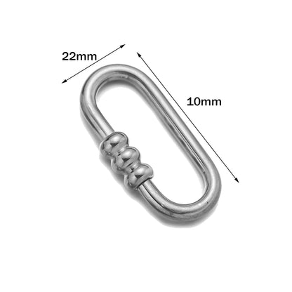5pcs Stainless Steel Oval Star Buckle Carabiner Screw Lock Clasps For DIY Key ring Keychain Jewelry Making Supplies Accessories
