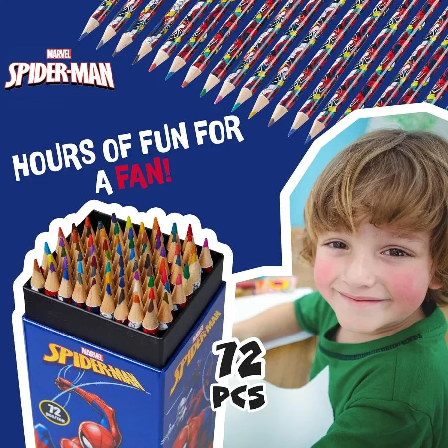 Spiderman Colored Pencils 72 Kawaii Wood