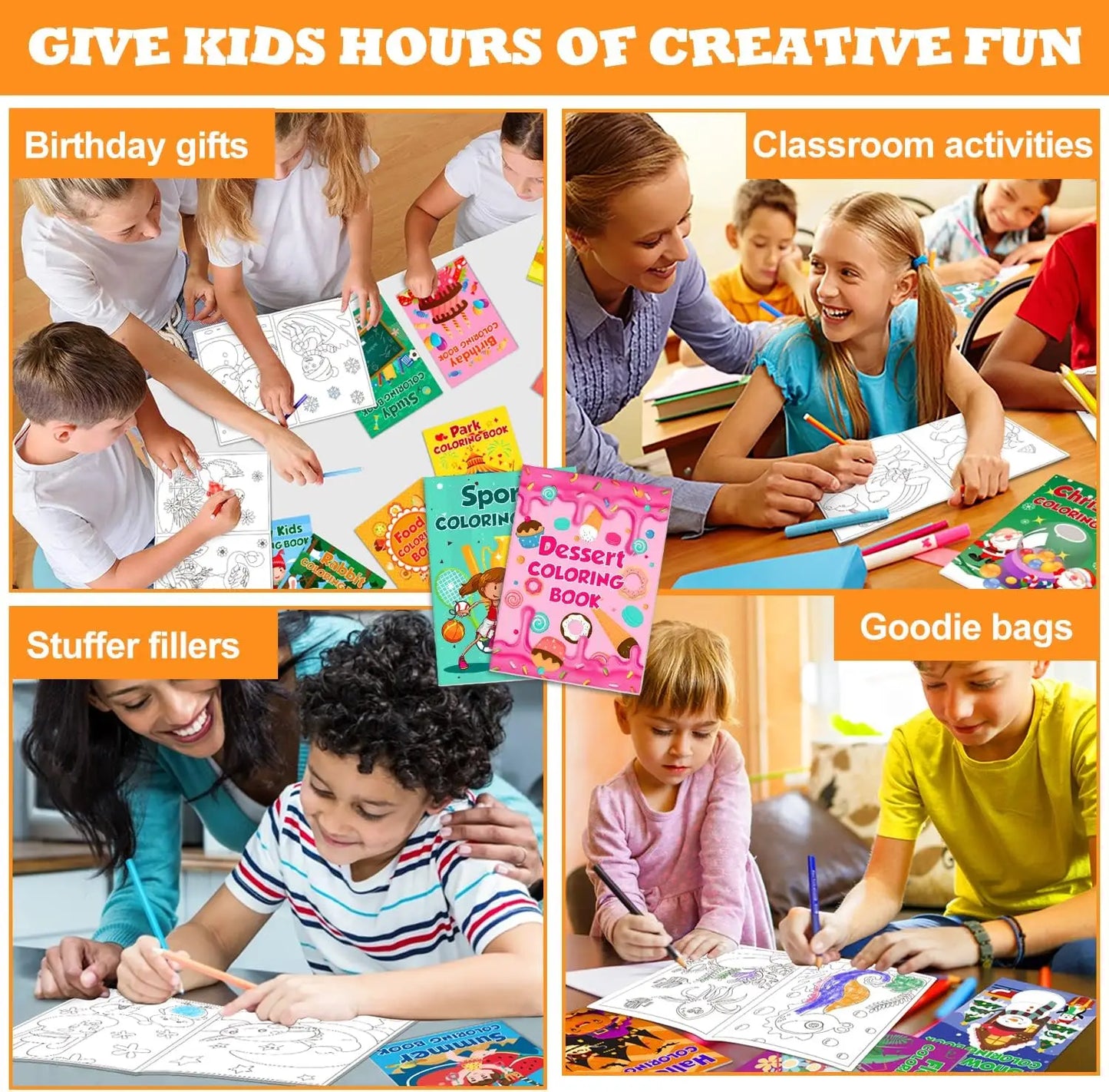 48Pack Small Coloring Books for Kids Ages 4-8, 8-12, Ages 2-4