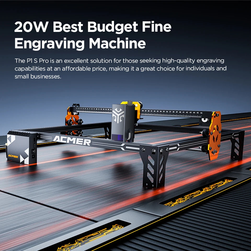 ACMER P1 S Pro 20W 10W 6W Laser Engraver Support WIFI Gyroscope Cutting Machine