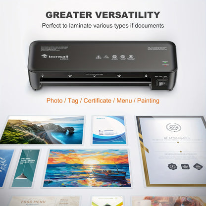 BONSAII 9" 4-in-1 Laminator with Never Jam Tech, Ideal for Docs & Photos - Includes 40 Sheets