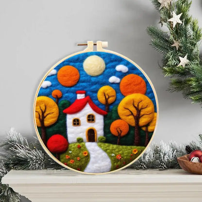 Needle Point Kits Cartoon Wool Embroidery Kit Felting Supplies Christmas Handmade Kit