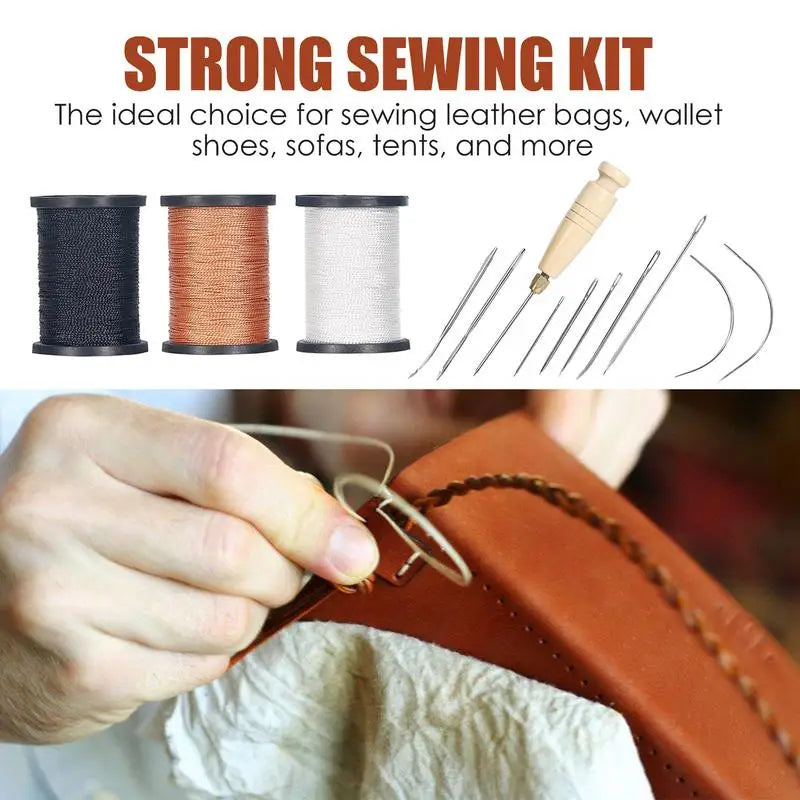 Leather Kit Heavy Duty Leather Sewing Tools With Sewing Thread Needle Awl