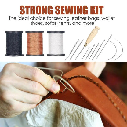 Leather Kit Heavy Duty Leather Sewing Tools With Sewing Thread Needle Awl