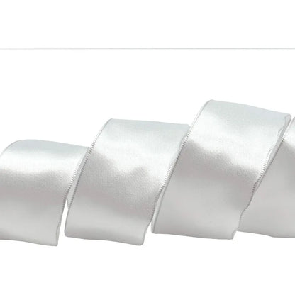Decorative Wired Ribbon for Crafts - White