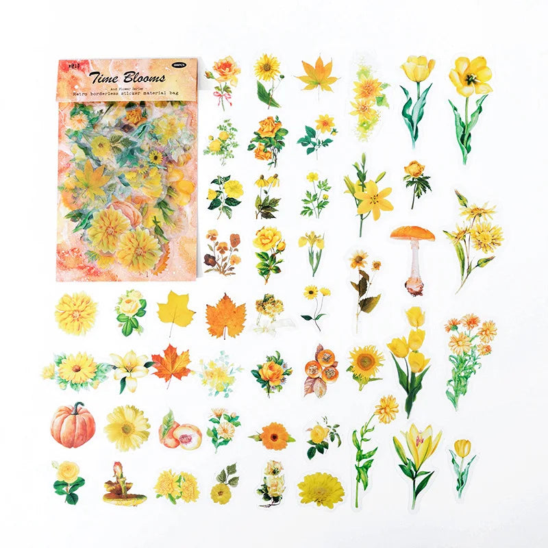 Mr Paper 100pcs/bag Say It With Flowers Series Vintage Stationary Stickers 6Styles