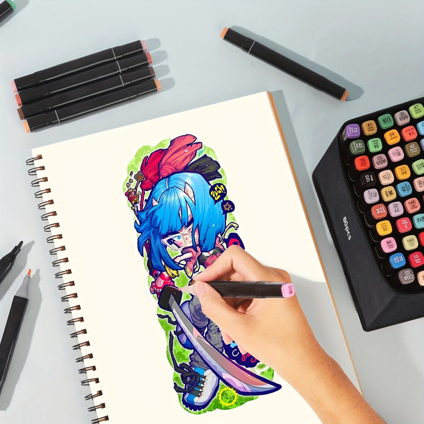 Markers, 80/120/168 Colors Two Color Professional Permanent Sketch Markers