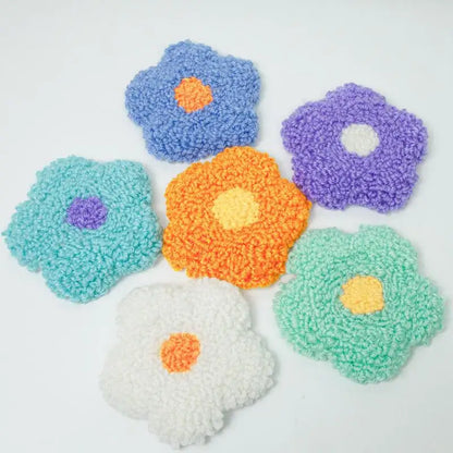Embroidery Punch Needle Set Tufting flower Coaster Rug Hooking Kit With Yarn Beginner