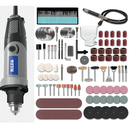HILDA 500W Rotary Tool Variable Speed Rotary Tool  Accessories Kit Cutting Detail Sanding Engraving Wood Carving and Polishing