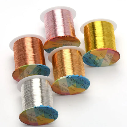 Solid Colorfast Copper Wire Tarnish-Resistant Beading Wire Jewelry Making Accessories 18 to 32 Gauge ( 32Ga/1969 ft )
