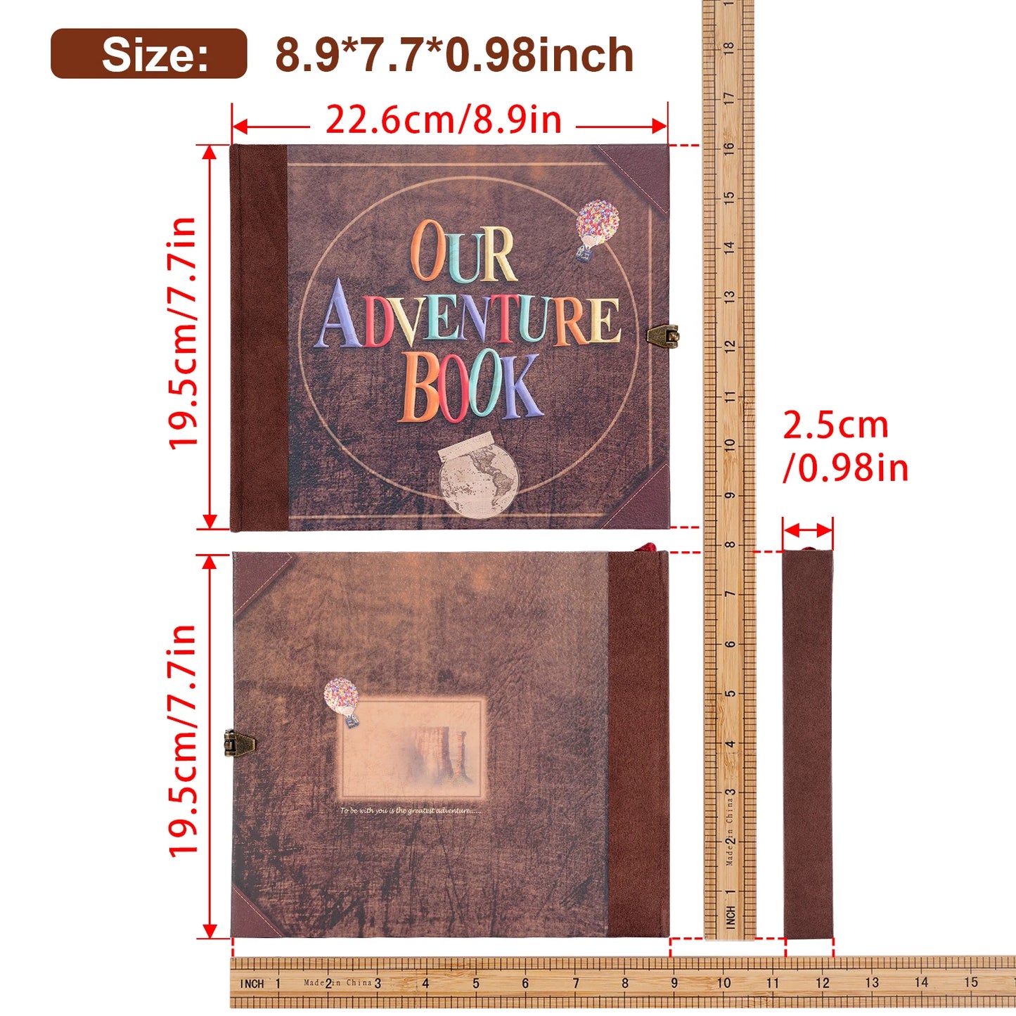 Our Adventure Book 146 Page DIY Handmade Photo Album Scrapbook Retro Kraft Album
