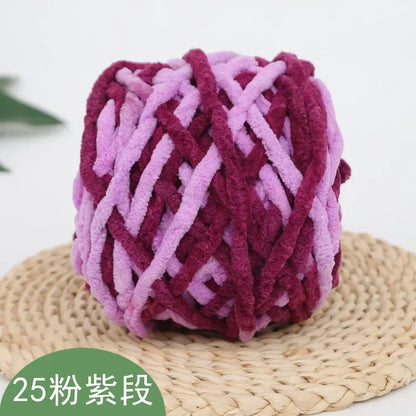 100g/ball Chenille Knitting Yarn Soft Ice Strip Line Cotton Yarn DIY Wool Yarn for Hand Knitting Scarf Thick Wool Wholesale