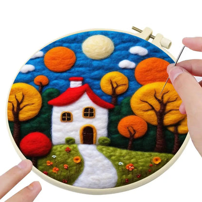 Needle Point Kits Cartoon Wool Embroidery Kit Felting Supplies Christmas Handmade Kit