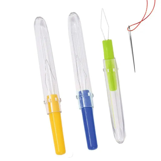 3-Pack Needle Threader Elderly Friendly Quick Threading, Random Colors