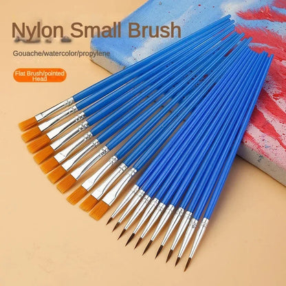 10/20/50Pcs Painting Brushes Set Art Round Flat Hair Nylon Hair