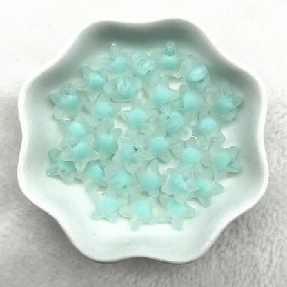 30pcs 12mm Matte Acrylic Five-pointed Star Loose Spacer Beads for Jewelry Making