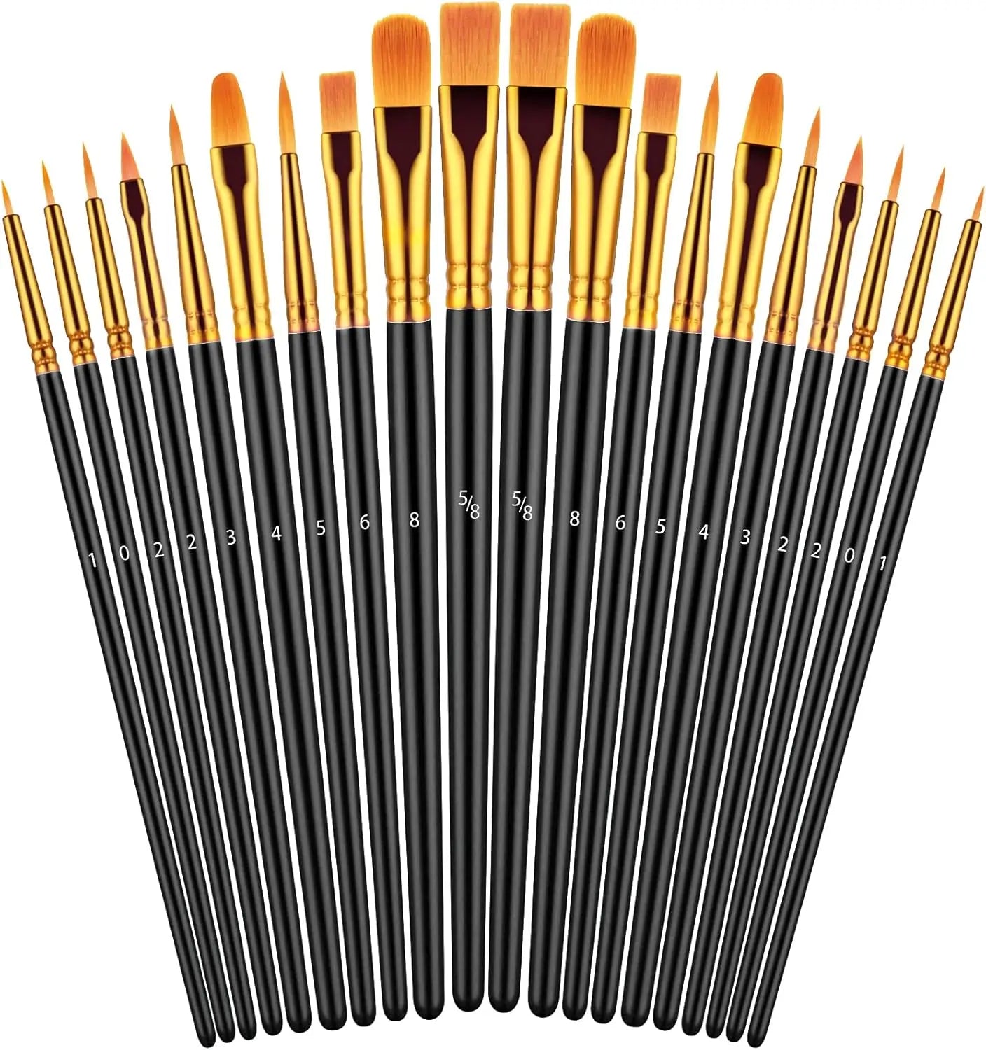 20 oil watercolor acrylic paint brushes, blue