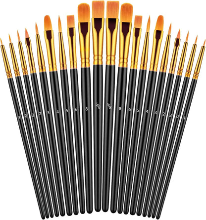 20 oil watercolor acrylic paint brushes, blue