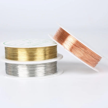 0.2/0.25/0.3/0.4/0.5/0.6/0.8/1mm Gold Silver Color Alloy Cord Beading Wire