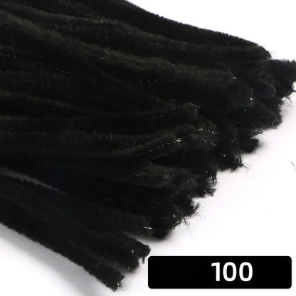 100pcs 30cm Chenille Stems Stick Cleaners Handmade Colorful Pipe