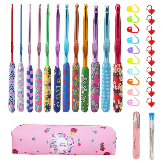 Crochet Hook Kit Needles Ergonomic Soft Grip Handles Crochet Kit