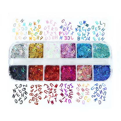 Holographic Letters Resin Sequins Fillers Epoxy Filling Crafts Materials Iridescent Glitter Flakes