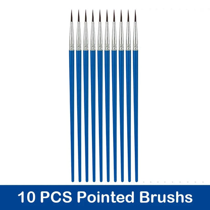 10/20/50Pcs Painting Brushes Set Art Round Flat Hair Nylon Hair