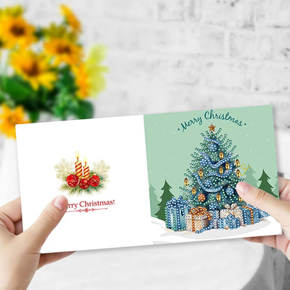 4/6/8/12PCS Diamond Painting Greeting Cards DIY 5D Christmas Collections Festival Cards
