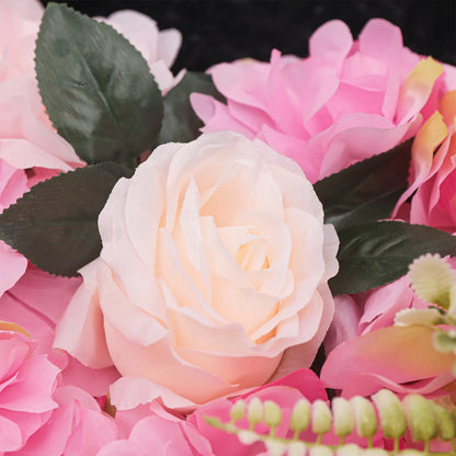 12 Pcs Flower Wall Panels Pink Wall Backdrop Panels Set 60x40cm Artificial Rose & Dahlia