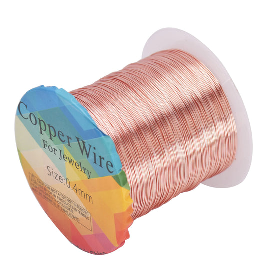 Solid Colorfast Copper Wire Tarnish-Resistant Beading Wire Jewelry Making Accessories 18 to 32 Gauge ( 32Ga/1969 ft )