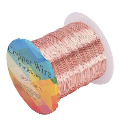 Solid Colorfast Copper Wire Tarnish-Resistant Beading Wire Jewelry Making Accessories 18 to 32 Gauge ( 32Ga/1969 ft )