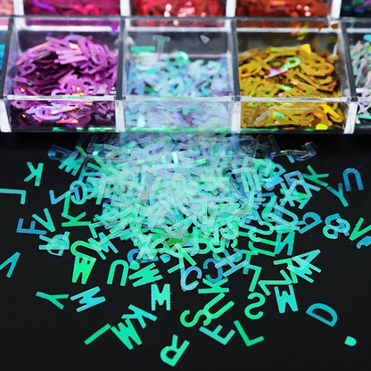 Holographic Letters Resin Sequins Fillers Epoxy Filling Crafts Materials Iridescent Glitter Flakes