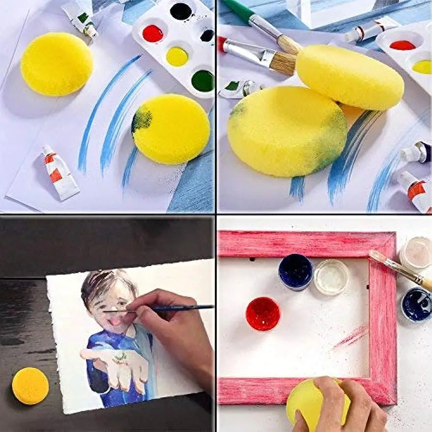 12pcs Painting Sponges, Round Watercolor Synthetic Sponge, Artist Sponge for Face Painting, Crafts, Pottery, Clay