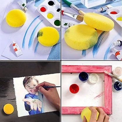 12pcs Painting Sponges, Round Watercolor Synthetic Sponge, Artist Sponge for Face Painting, Crafts, Pottery, Clay