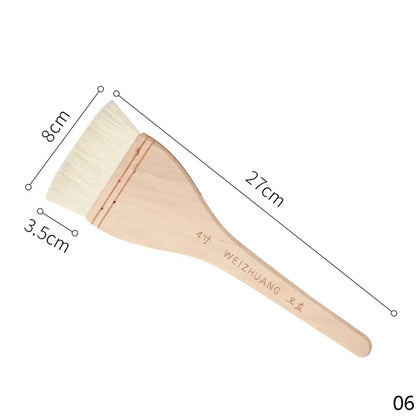 Wooden Handle Goat Hair Paint Brushes Smooth Sanding for Wall 10 Sizes Watercolor Acrylic Oil