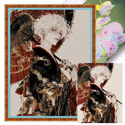 Full Embroidery Eco-cotton Thread 14CT Printed Girl Cross Stitch Kit Art