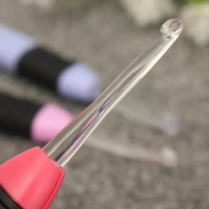 LED luminous crochet hook set with 9 models colored plastic handle night vision