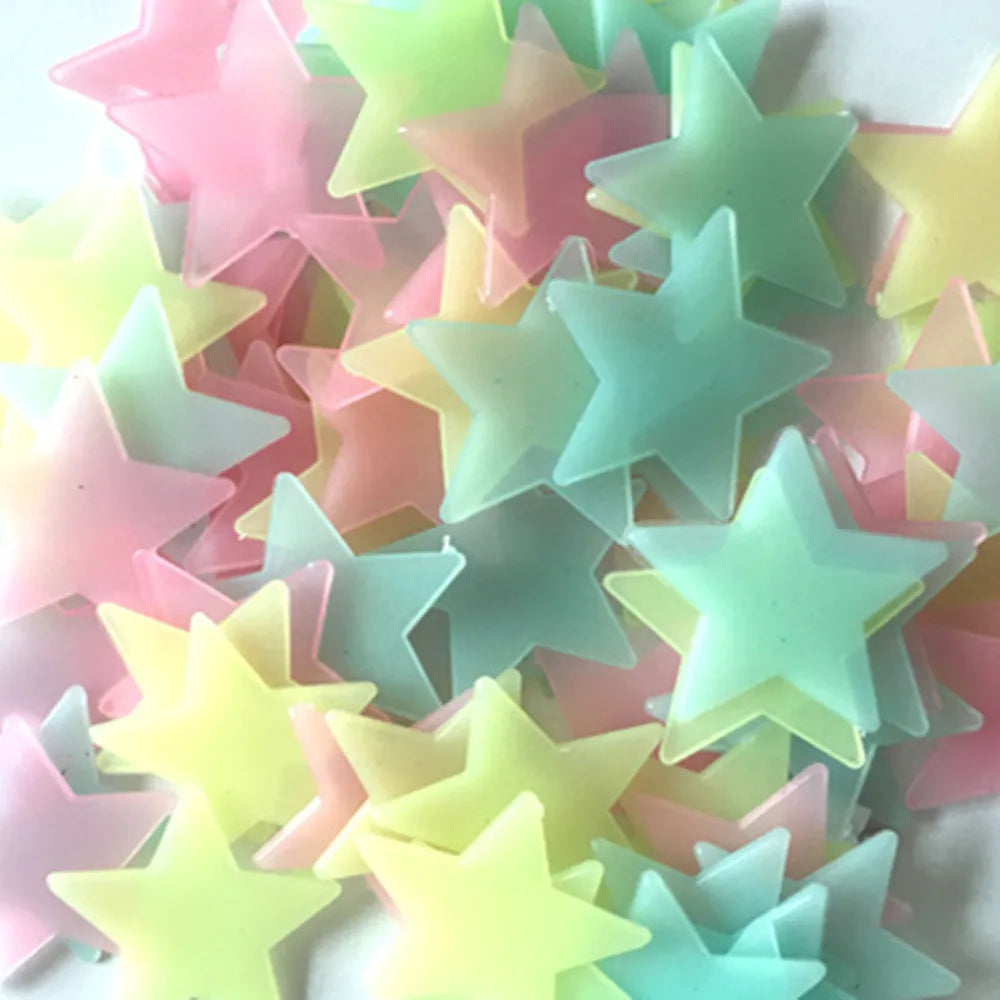 Glow In The Dark Star Stickers Multi Color Night Light Decorations Kids Room Wall Stickers
