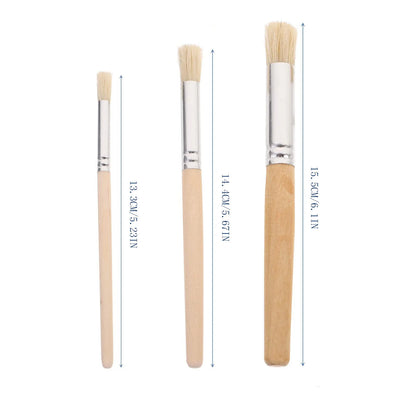 6pcs Stencil Paint Brushes Set Bristle Hair Wooden Handle