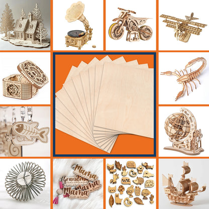 10pcs 300*300mm Plywood for Laser Engraving Cutting Wood Sheets